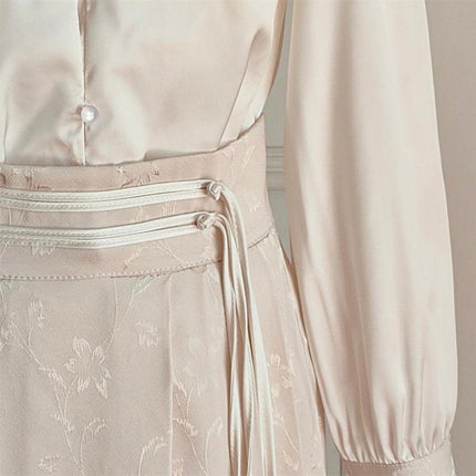 Chinese Style Embroidery one-piece Horse Face Skirt Long-sleeved Retro Shirt