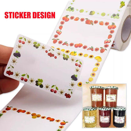 500 Sheets Self Adhesive Food Freezer Jam Labels for Kitchen Jars and Bottles - Sticker Labels