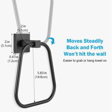 Towel Ring Rectangular Towel Rack Wall Mount Towel Hanging Ring for Bathroom