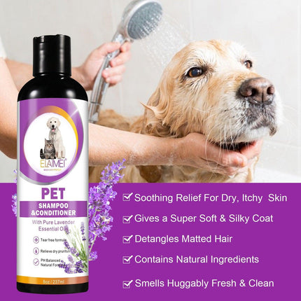 2in1 Pet Shampoo Conditioner for Dog Cat Tearless Grooming Soothing Clean Shower - Aimall