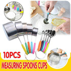 Measuring Spoons Cups 10PCS Stainless Steel Baking Teaspoon Kitchen Gadget Kit - Aimall