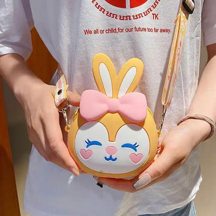 Kids Girls Cute Mini Crossbody Bag Silicone Coin Purse Shoulder Bag Wallets Gift - Aimall