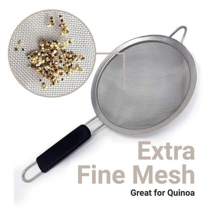 3pcs Stainless Steel Strainer Sifter for Soya Milk Flour Tea Juice Leak Proof
