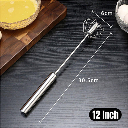 Stainless Steel Semi-Automatic Egg Beater Hand Pressed Kitchen Baking Tool