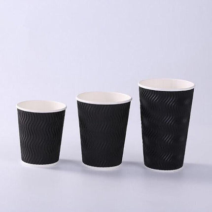 Disposable Coffee Cups 12oz Bulk Takeaway Paper Triple Wall Take Away - Aimall