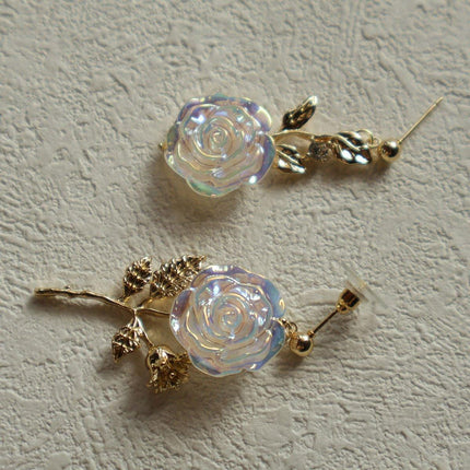 Elegant Rose Retro Eardrops High-End Fashion Sense Women Vintage Earrings