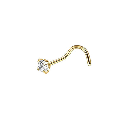 Stainless Steel Nosepiece with Gold Nose Stud Stylish Piercing Jewellery Women