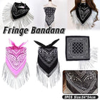 2pcs Fringe Bandana Hip Hop Scarf Stylish Head Wrap Neck Accessory for Men Women