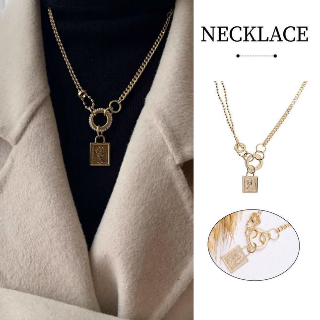 Vintage Gold Necklace Elegant Jewelry Women Classic Beauty Statement Piece