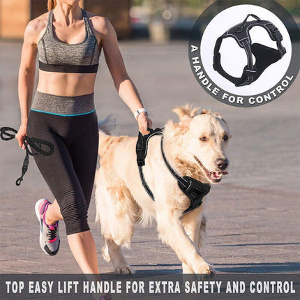 Adjustable No-Pull Dog Harness Vest S-XL Reflective Pet Training Outdoor Handle