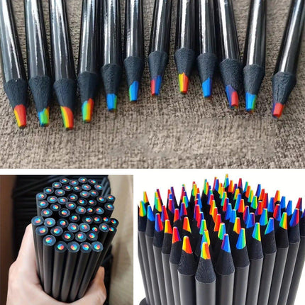 Rainbow Colour Pencils Multicolour Gradient Drawing Pencils for Students