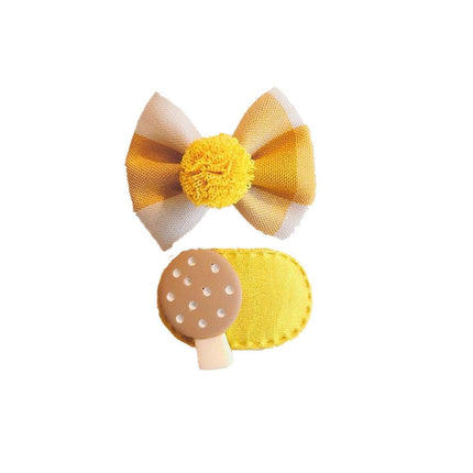 Mini Oval Hair Clips with Bows and Flowers Decorative Hair Accessories