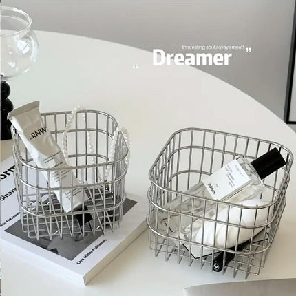 Stainless Steel Household Storage Basket Square Organizer for Kitchen and Home
