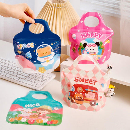 50PCS Cartoon Ziplock Snack Bags Shaped Food Storage Treat Pouches for Parties