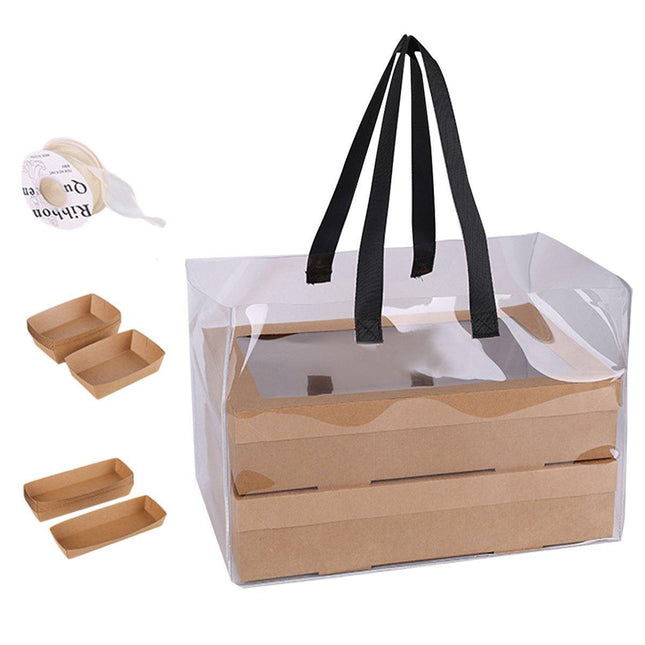 Cowhide Paper Bento Box for Camping Picnic Food Storage Lunch Boxes