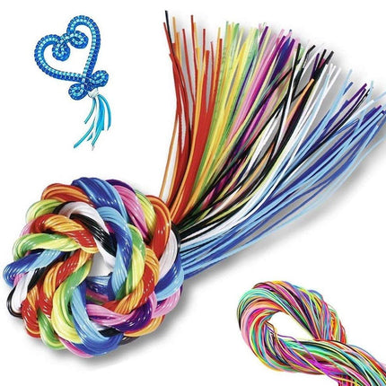 200pcs Colourful 1M PVC Braided Rope DIY Craft Cord for Bracelet Making Supplies