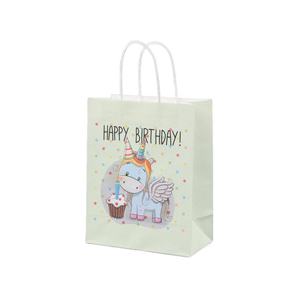 50PCS Colourful Kraft Paper Gift Bags Reusable Party Favor Bags for School Events