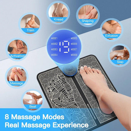 Electric Foot Massager Pad USB Rechargeable Home Foot Massage Device Pain Relief