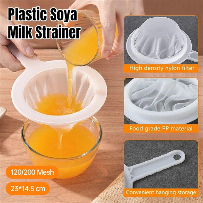 120/200 Mesh Micron Reusable Nylon Fine Mesh Food Strainer Filter Spoon Kitchen