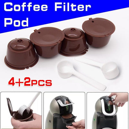 2 Sets Coffee Filter Pod dolce gusto Nescafe Capsule Cup Reusable Pod Refillable - Aimall
