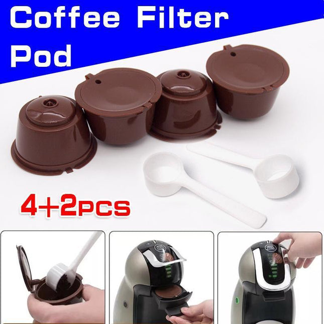 2 Sets Coffee Filter Pod dolce gusto Nescafe Capsule Cup Reusable Pod Refillable - Aimall