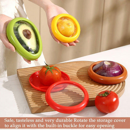 4PCS Vegetable Fruit Shaped Storage Saver Food Containers for Fridge Kitchen