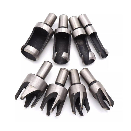 8 PCS Wood Plug Hole Cutter Dowel Maker Cutting Tools Shank Drill Bits With Box - Aimall