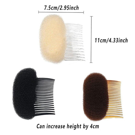 6PCS Combs Fluffy Hair Pad Heighten Hairpin Sponge Clips Forehead Heighten Women