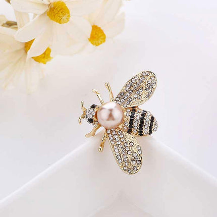 Fashion Enamel Rhinestone Insect Brooches for Women Men Bee Crystal Jewelry Gift
