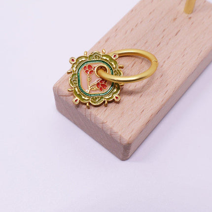 Women Fashion Retro Colorful Oil Drop Butterfly Earring High-end Luxury Simple