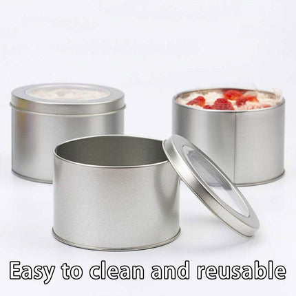 10pcs Open Window Cake Tin Box Bakery Biscuit Packaging Storage Tin Box Set