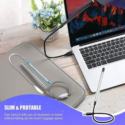 Flexible USB 10 LED Light Lamp for Keyboard Reading Notebook Laptop - Aimall