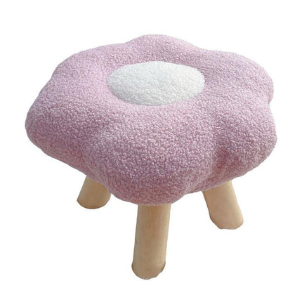 Small Flower Short Stool for Entryway or Living Room Shoe Bench or Footrest