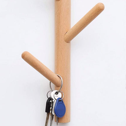 Wooden Wall Mounted Coat Rack Shelf Entryway Organizer with Hooks for Clothes