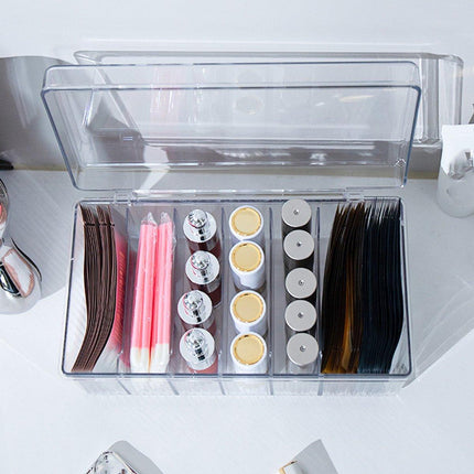 Transparent Dustproof Cosmetic Storage Box with Lid Makeup Organizer Case