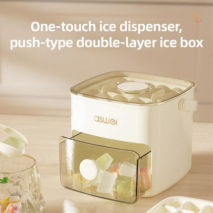 Portable Ice Compartment Cube Mold Plastic Ice Making Box and Ice Cube Holder