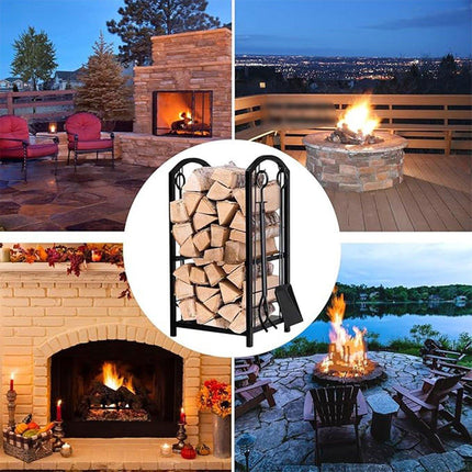 Firewood Storage Rack Heavy Duty Wood Stacking Holder for Camping Fireplace