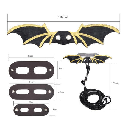 Lizard Harness Leash Bearded Dragon+Cool Leather Wings Reptile Adjustable - Aimall