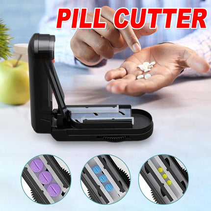 Pill Slicer Cutter Tablet Splitter Portable Pill Divider Medication Organizer