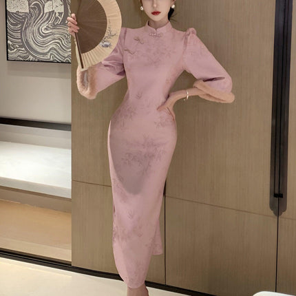Pink New Elegant Cheongsam Qipao Chinese Traditional Modified Dress Women Fashion - Aimall