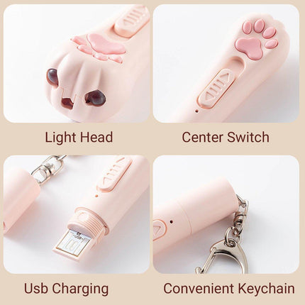 Mini Handheld Cat Claw Teasing Toy Interactive Pet Play Wand for Kitten Exercise