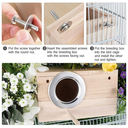 Wooden Nest Bird Breeding Box Parakeet Parrot Cockatiel Cage Nesting House S M L - Aimall