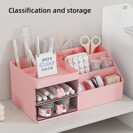 Cartoon Drawer Type Cosmetic Jewelry Storage Box Desktop Student Stationery Box