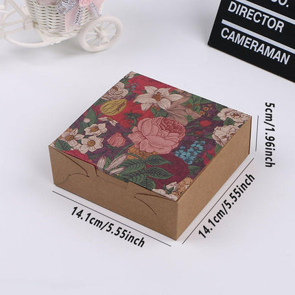 25PCS Kraft Paper Moon Cake Cookie Packaging Box Square Blister Hand Packaging
