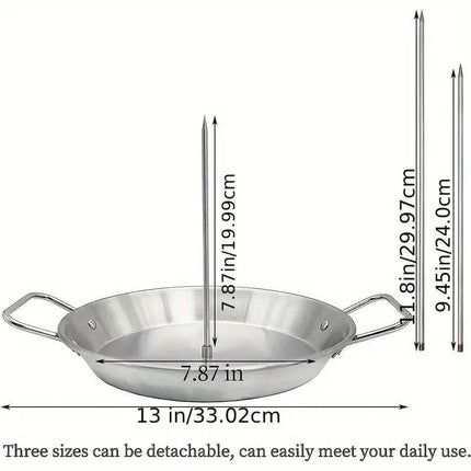 Stainless Steel Vertical Skewer Grill Pan Barbecue Kebab Rack Grill Cooking Tool