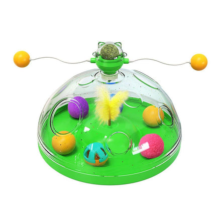 Interactive Windmill Cat Teaser Toy Treasure Box with Stick Fun Play for Pets