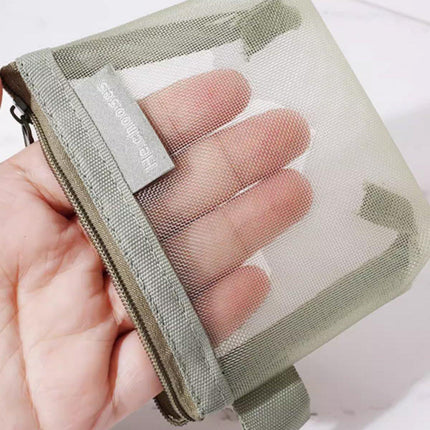 Mini Mesh Zipper Bags Storage Pouch Coin Purse ID Credit Card Holder Organizer - Aimall