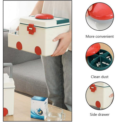 Portable Household Medical Kit First Aid Box Family Emergency Medicine Storage