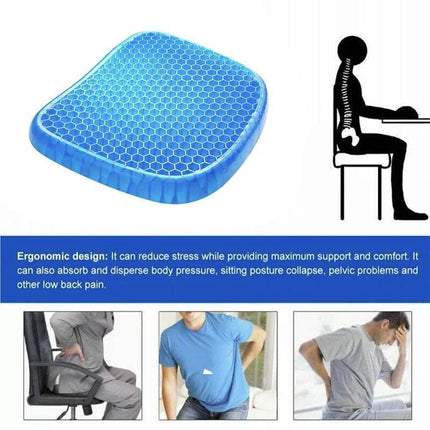 Gel Honeycomb Seat Comfort Cushion Flex Back Support Spine Protector Pain Relief - Aimall