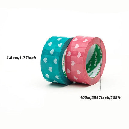 5pcs Cute Personality Packing Sealing Tape Adhesive Heart Design Colourful Glue